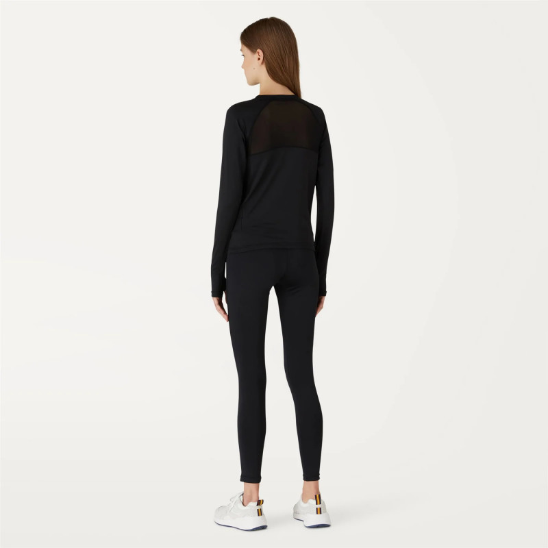 K-Way / T-Shirt Margaret Manica Lunga Donna Nylon Stretch Nero Prezzo 55,00