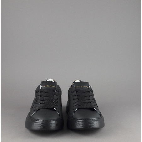 Philippe Model Sneakers Donna New Temple Pelle Nero Spoiler Tessuto Lurex Animalier Oro Prezzo 340,00