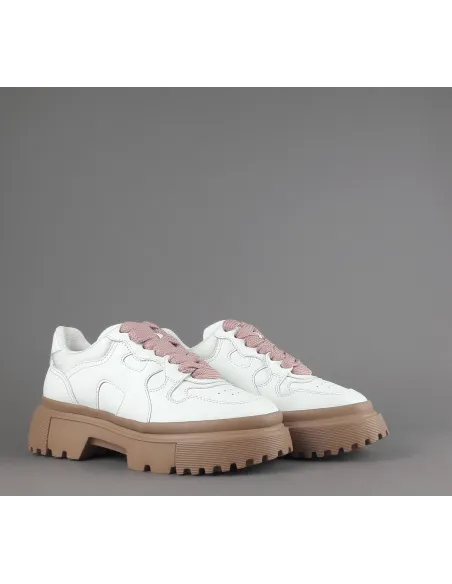 Hogan / Sneakers Donna H629 Pelle Bianco H Onda Prezzo 460,00