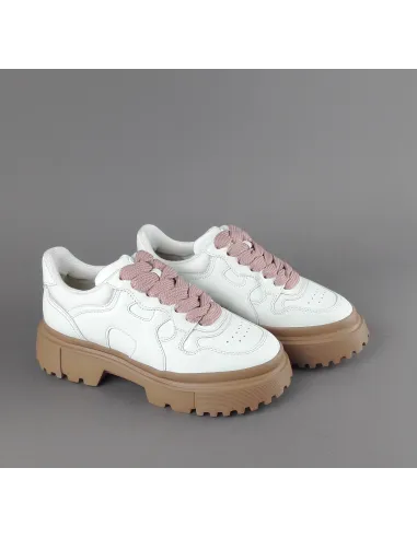 Hogan / Sneakers Donna H629 Pelle Bianco H Onda Prezzo 460,00