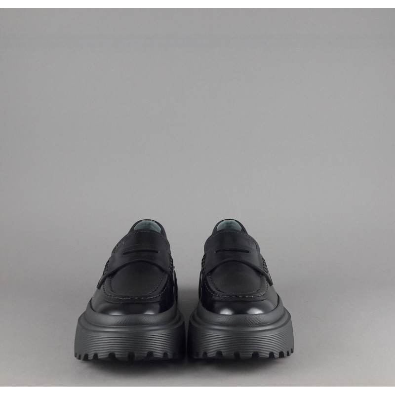 Hogan Mocassino Donna H629 Pelle Abrasivata Nero H Impressa 420,00