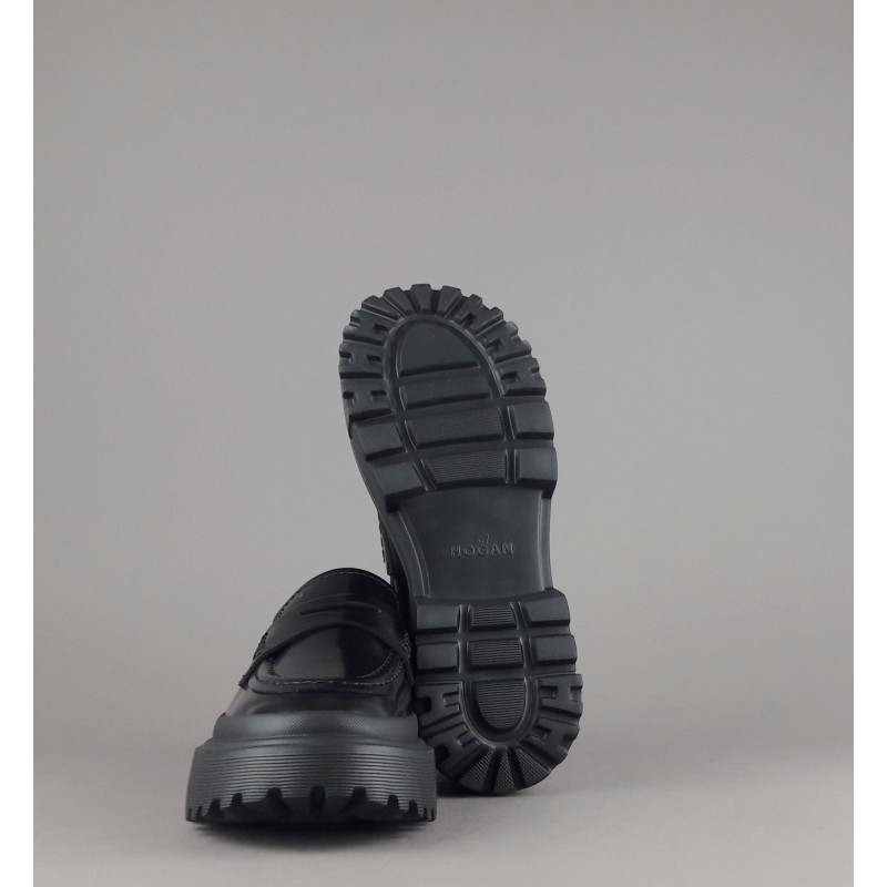 Hogan Mocassino Donna H629 Pelle Abrasivata Nero H Impressa 420,00
