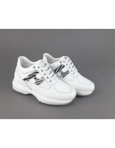 Hogan " Interactive Junior Pelle Bianco H Camoscio Zebra Prezzo 190,00