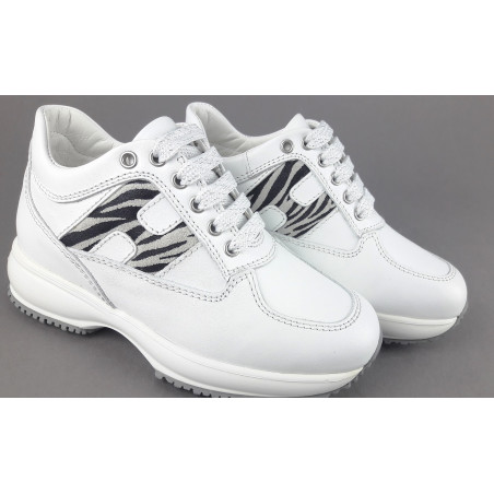 Hogan " Interactive Junior Pelle Bianco H Camoscio Zebra Prezzo 190,00