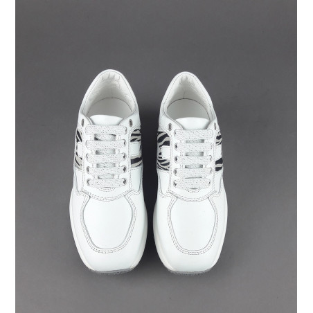 Hogan " Interactive Junior Pelle Bianco H Camoscio Zebra Prezzo 190,00