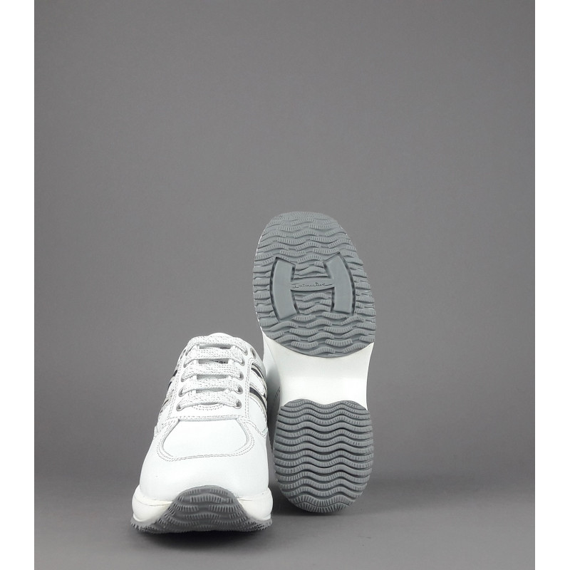 Hogan " Interactive Junior Pelle Bianco H Camoscio Zebra Prezzo 190,00