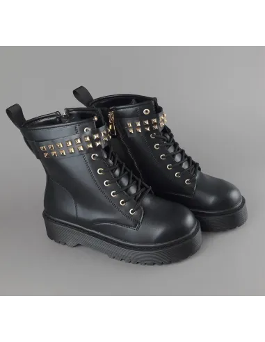 Gio Cellini Anfibio Donna PU Nero Cinturino Borchie Prezzo 130,00