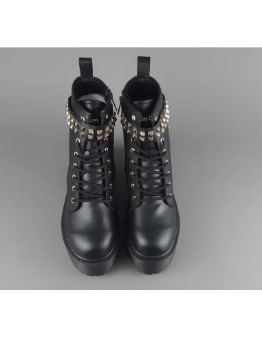 Gio Cellini Anfibio Donna PU Nero Cinturino Borchie Prezzo 130,00