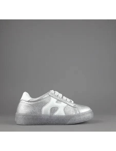 Hogan Sneakers J582 Junior Pelle Martellata Argento H Onda Prezzo 180,00