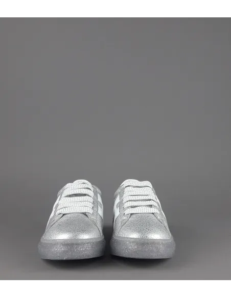 Hogan Sneakers J582 Junior Pelle Martellata Argento H Onda Prezzo 180,00