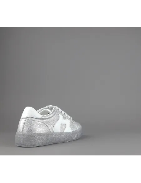Hogan Sneakers J582 Junior Pelle Martellata Argento H Onda Prezzo 180,00