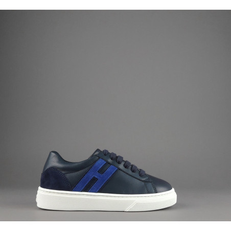 Hogan Sneakers J340 Junior Pelle Blu Scuro H Lunga Prezzo 180,00