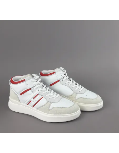 Hogan / Sa Sneakers High Top H580 Uomo Camoscio Pelle Bianco H Lunga Prezzo 460,00