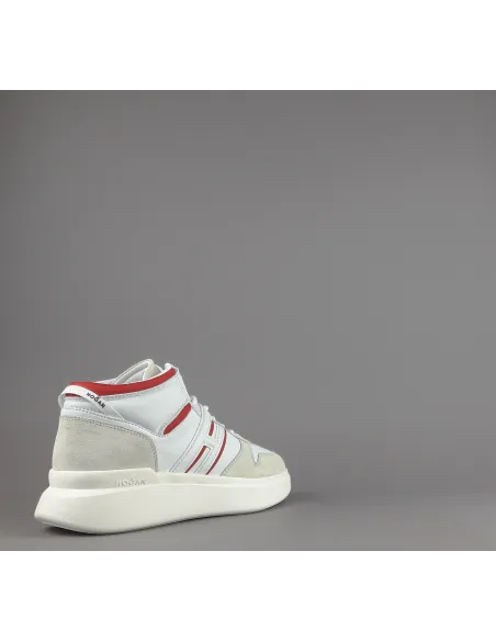Hogan / Sa Sneakers High Top H580 Uomo Camoscio Pelle Bianco H Lunga Prezzo 460,00