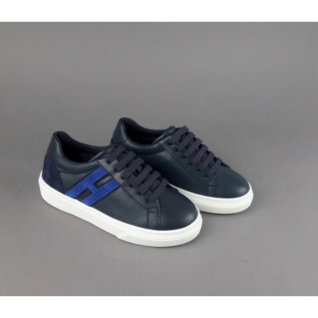 Hogan Sneakers J340 Junior Pelle Blu Scuro H Lunga Prezzo 180,00