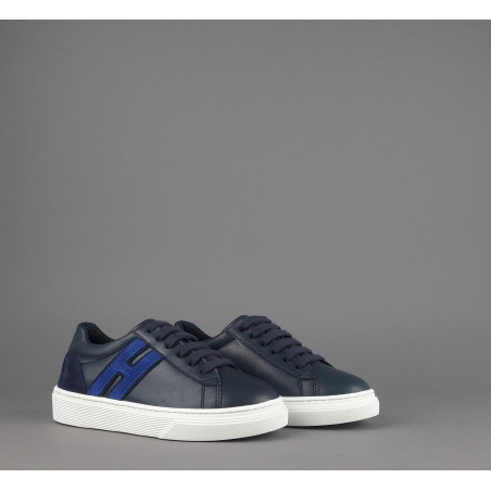 Hogan Sneakers J340 Junior Pelle Blu Scuro H Lunga Prezzo 180,00