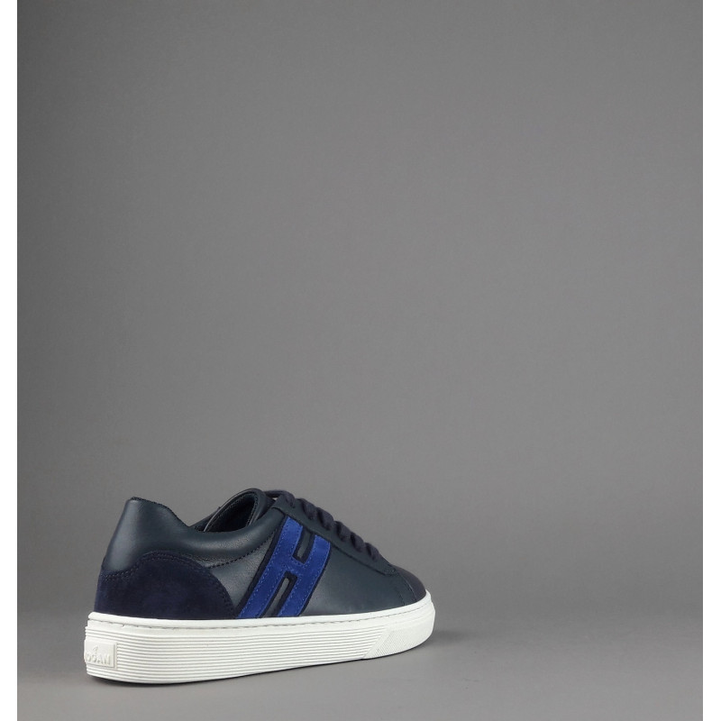 Hogan Sneakers J340 Junior Pelle Blu Scuro H Lunga Prezzo 180,00