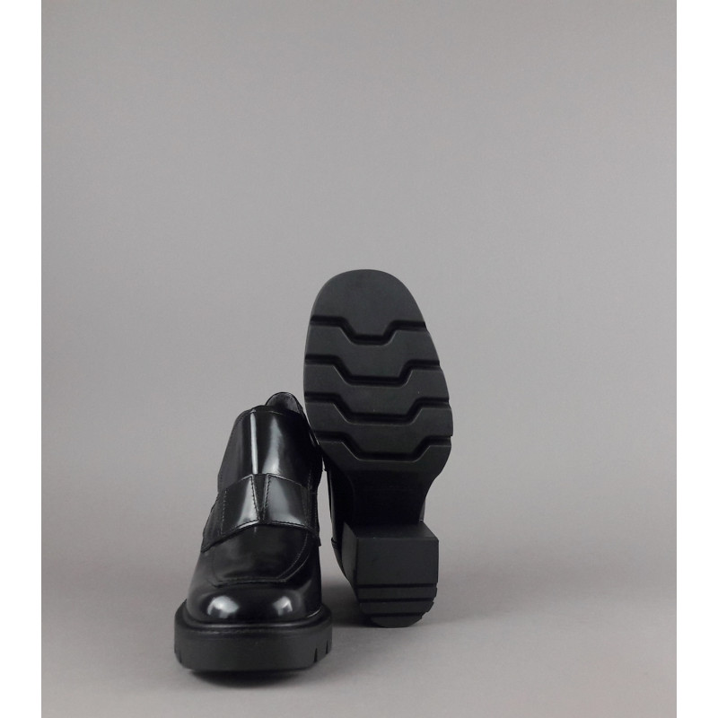 Janet & Janet / Mocassino Alto Donna Elettra Pelle Spazzolata Nero Prezzo 200,00