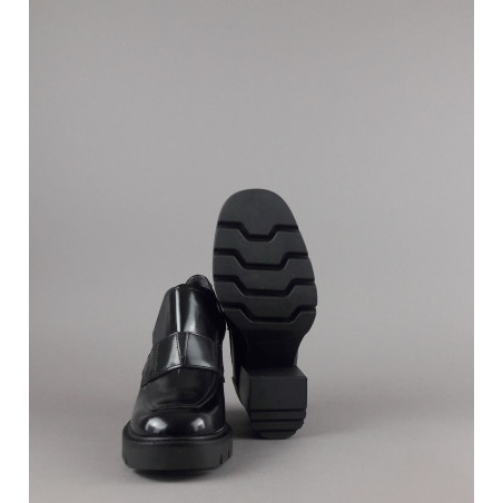 Janet & Janet / Mocassino Alto Donna Elettra Pelle Spazzolata Nero Prezzo 200,00