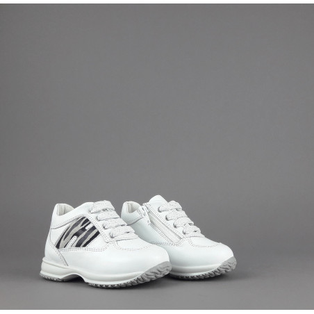 Hogan " Interactive Junior Baby Pelle Bianco H Camoscio Zebra Prezzo 160,00