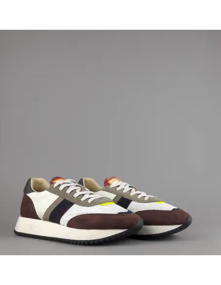 Serafini Sneakers Torino Uomo Camoscio Tela Marrone Spoiler Pelle Prezzo 190,00