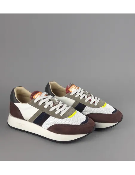 Serafini Sneakers Torino Uomo Camoscio Tela Marrone Spoiler Pelle Prezzo 190,00