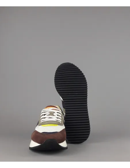Serafini Sneakers Torino Uomo Camoscio Tela Marrone Spoiler Pelle Prezzo 190,00