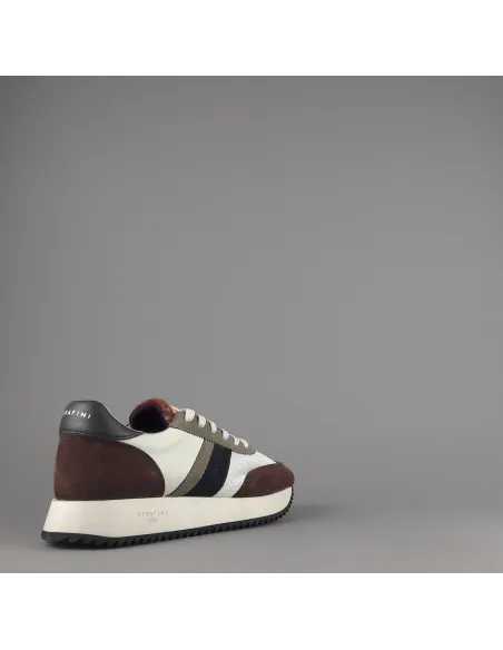 Serafini Sneakers Torino Uomo Camoscio Tela Marrone Spoiler Pelle Prezzo 190,00