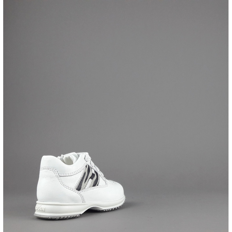 Hogan " Interactive Junior Baby Pelle Bianco H Camoscio Zebra Prezzo 160,00