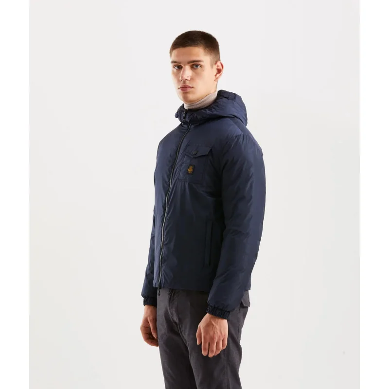 Refrigiwear Piumino Uomo Hudson/3 Jacket Nylon Blu Scuro/Verde Militare Prezzo 340,00