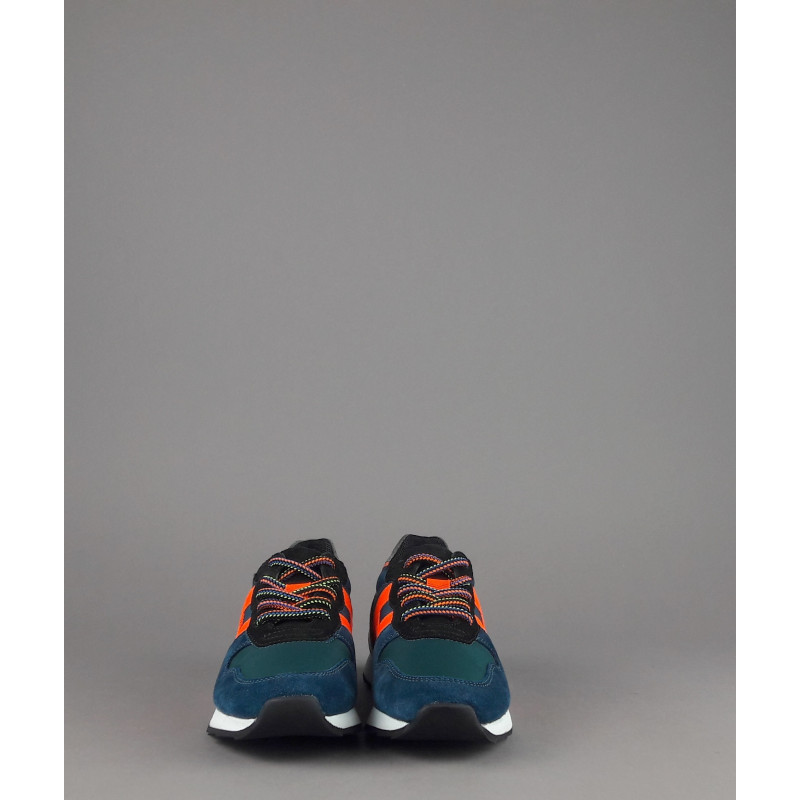 Hogan Sneakers J484 Junior Camoscio Tela Blu H Tessuto Fluo Prezzo 200,00