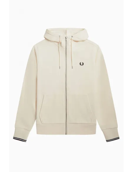 Fred Perry Felpa Con Cappuccio Uomo Misto Cotone Avorio Prezzo 190,00