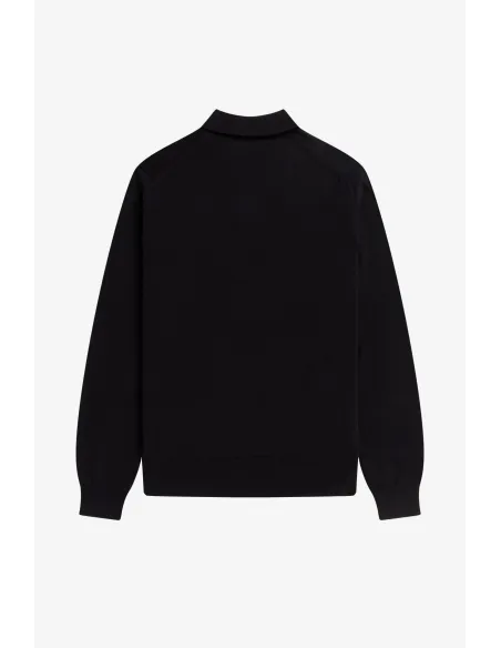 Fred Perry / Maglia Polo Uomo Misto Lana Cotone Nero Prezzo 190,00