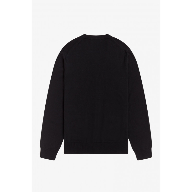 Fred Perry Cardigan Classico Uomo Misto Lana Cotone Nero Prezzo 220,00