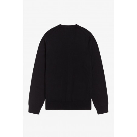 Fred Perry Cardigan Classico Uomo Misto Lana Cotone Nero Prezzo 220,00