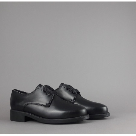 Frau / Scarpa Stringata Donna Pelle Liscia Nero Prezzo 130,00