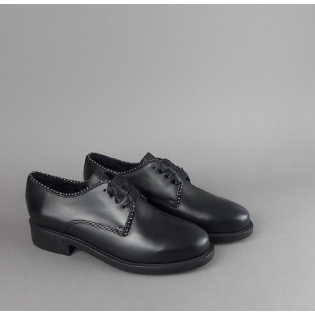Frau / Scarpa Stringata Donna Pelle Liscia Nero Prezzo 130,00