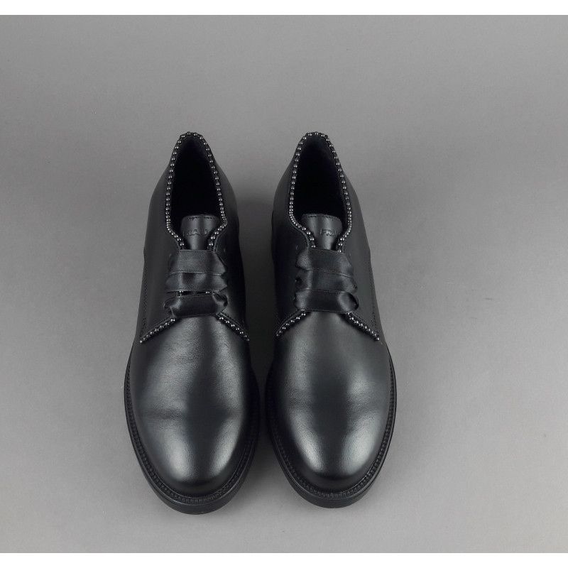 Frau / Scarpa Stringata Donna Pelle Liscia Nero Prezzo 130,00