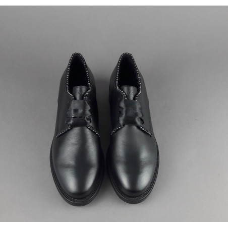 Frau / Scarpa Stringata Donna Pelle Liscia Nero Prezzo 130,00