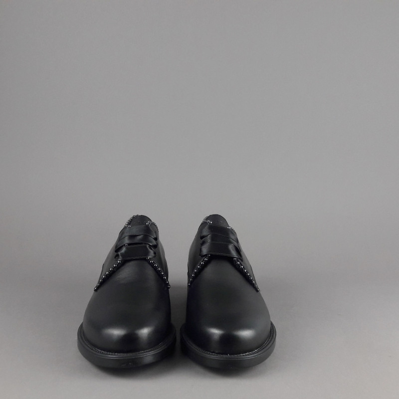 Frau / Scarpa Stringata Donna Pelle Liscia Nero Prezzo 130,00