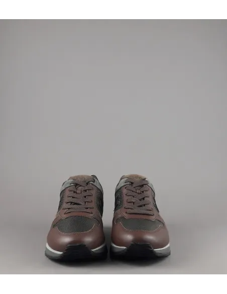 Hogan Sneakers H321 Uomo Pelle Tela Camoscio Marrone H Flock Prezzo 360,00