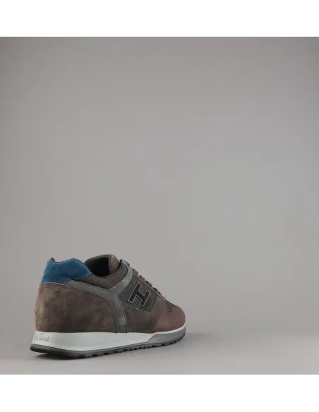 Hogan Sneakers H321 Uomo Pelle Tela Camoscio Marrone H Flock Prezzo 360,00