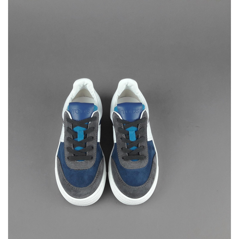 Tod's Sneakers Junior 06J Camoscio Blu/Grigio Fascia Logata Prezzo 240,00
