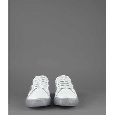 Hogan " Sneakers J582 Junior Pelle Bianco H Onda Glitter Prezzo 180,00