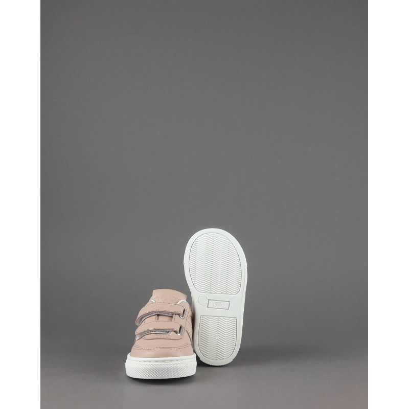 Tod's Sneakers Junior Baby 06J Pelle Rosa Polvere Fascia Logata Velcro Prezzo 250,00