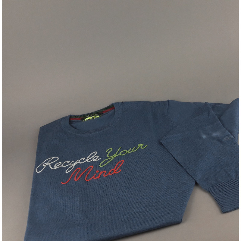 copy of Shockly / Maglia Uomo Girocollo Misto Lana/Cachemire Grigio Chiaro Ricamo Cane Prezzo 160,00