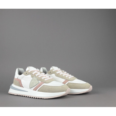 Philippe Model _ Sneakers Donna Mondial Camoscio Tela Beige Rosa Prezzo 280,00