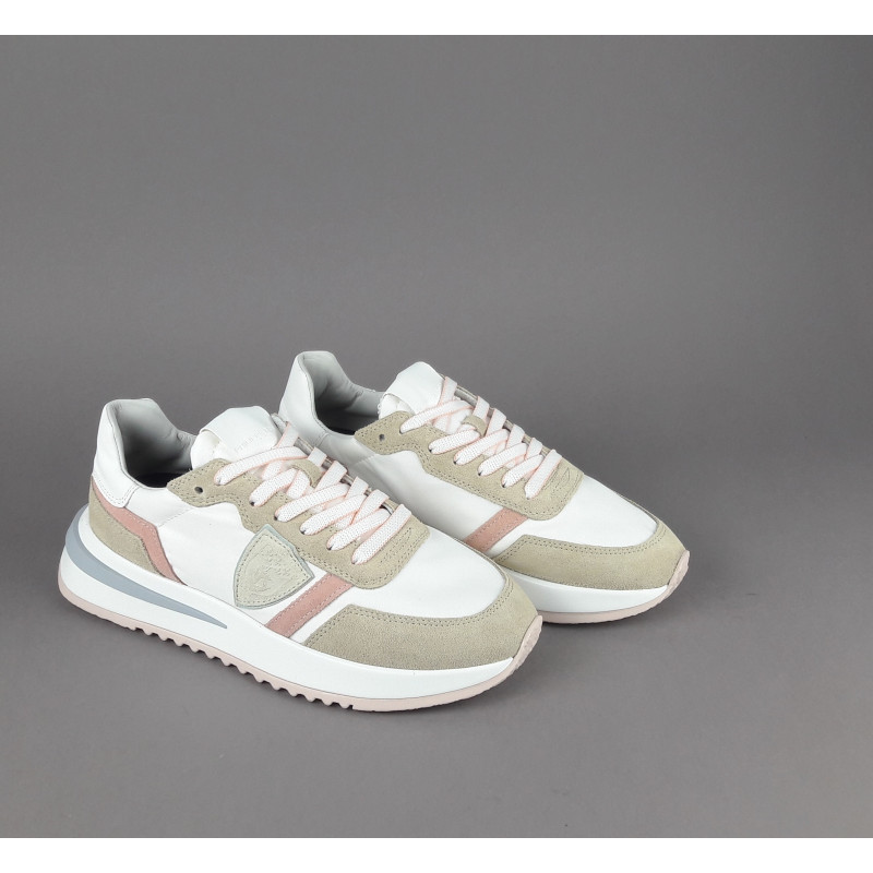 Philippe Model _ Sneakers Donna Mondial Camoscio Tela Beige Rosa Prezzo 280,00
