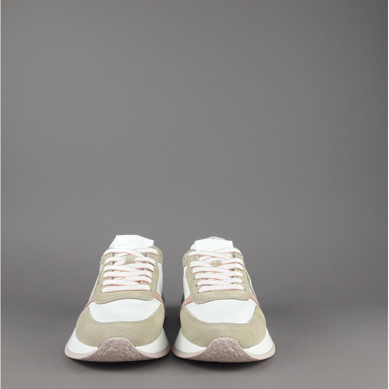 Philippe Model _ Sneakers Donna Mondial Camoscio Tela Beige Rosa Prezzo 280,00