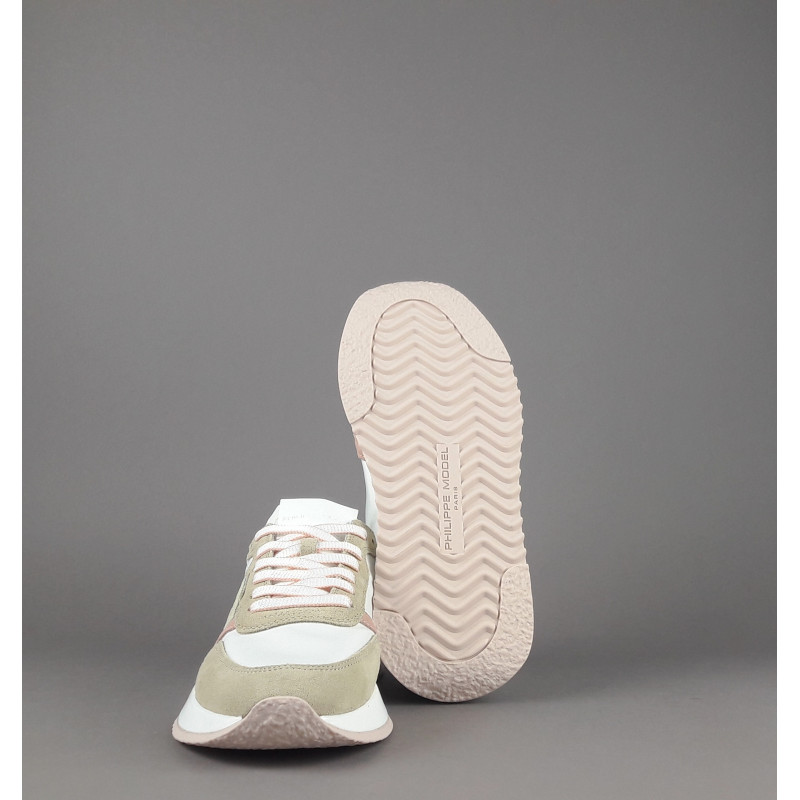 Philippe Model _ Sneakers Donna Mondial Camoscio Tela Beige Rosa Prezzo 280,00